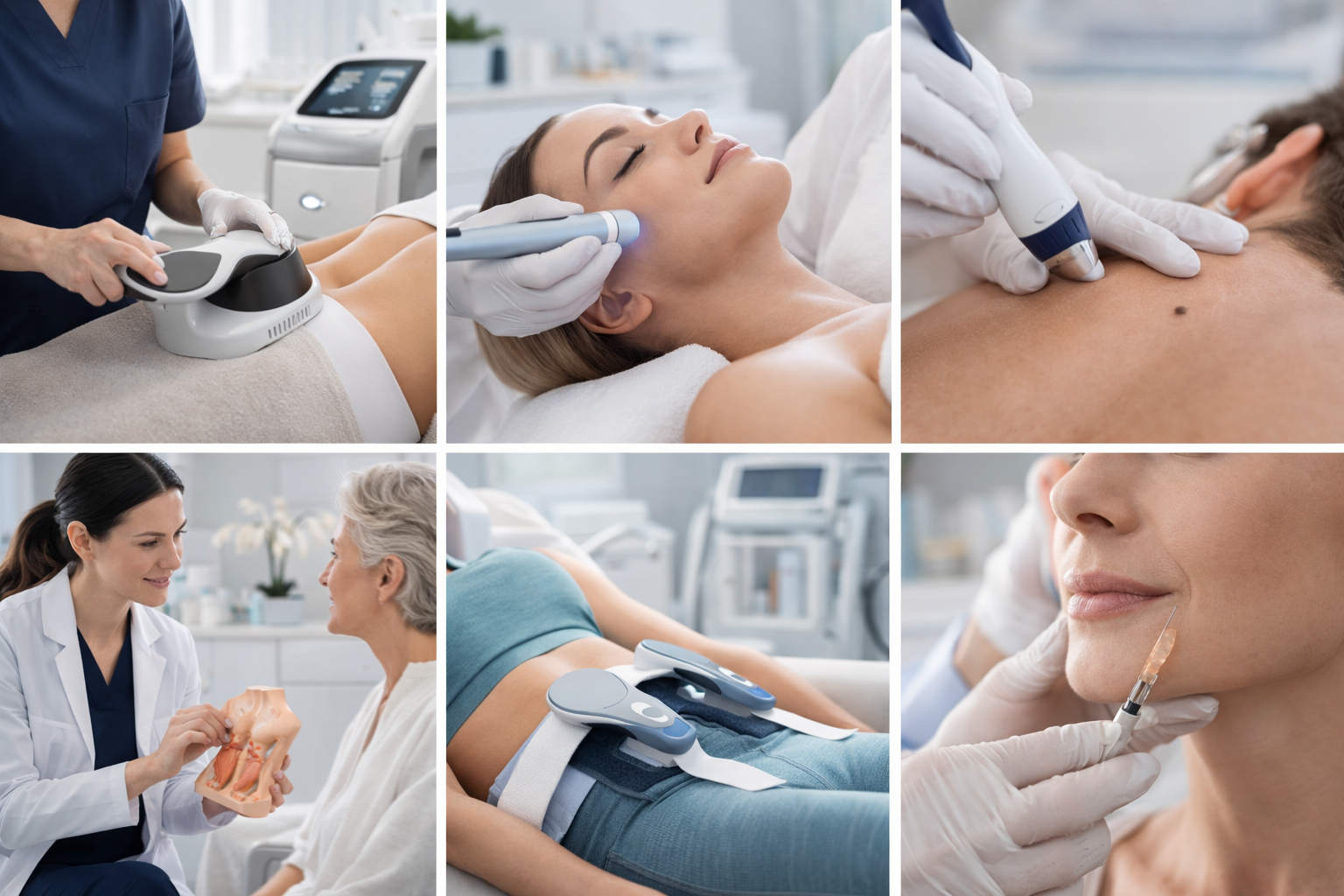 A practitioner performing a non-surgical treatment with care and attention to the patient's comfort